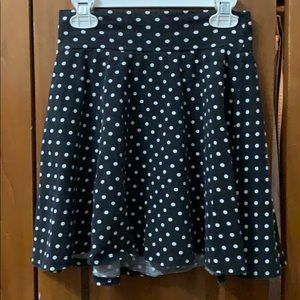 Delias black and white polka dot skater skirt